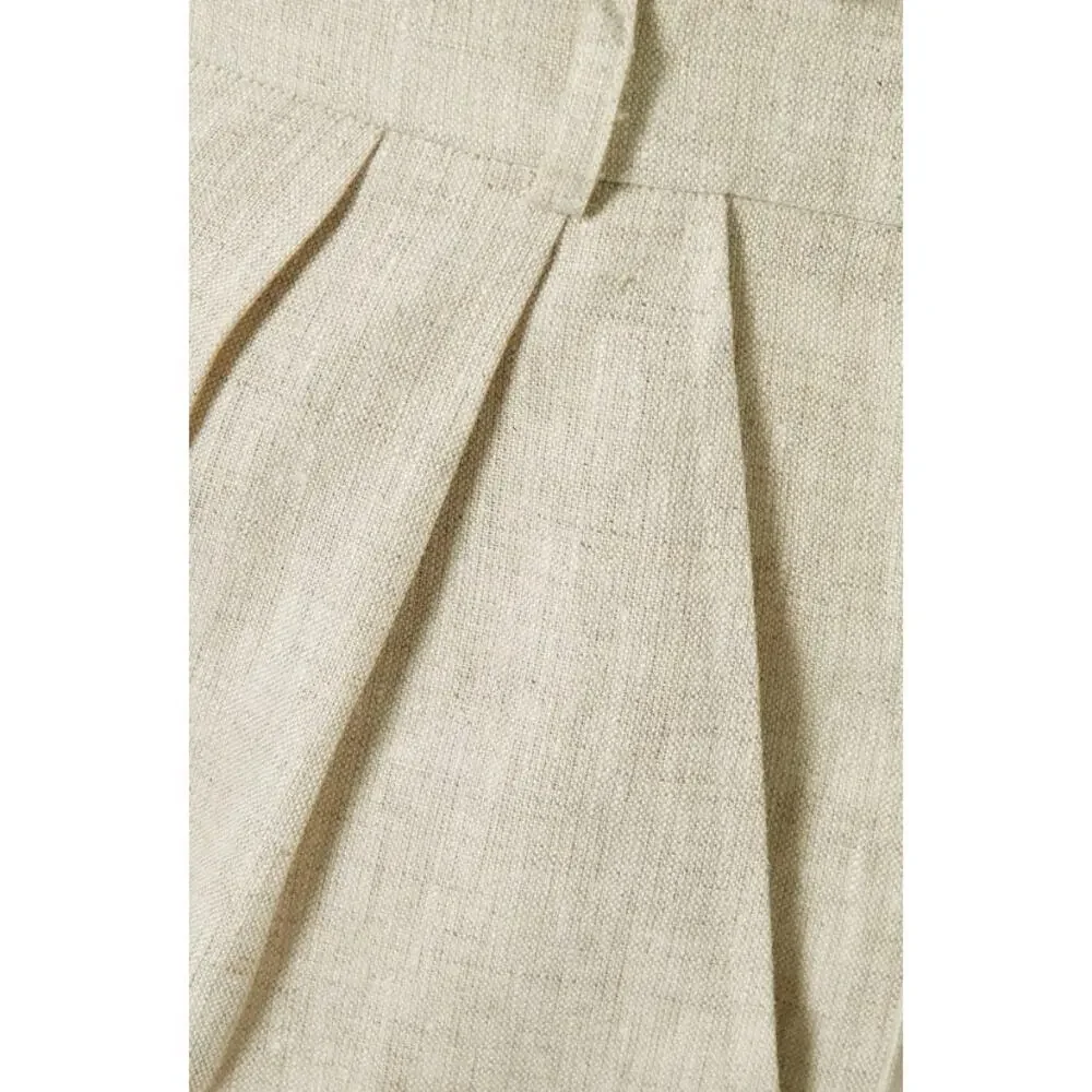 Reformation Pants 2 Mason Linen Pleated Wide Leg Beige Casual Summer Office Work